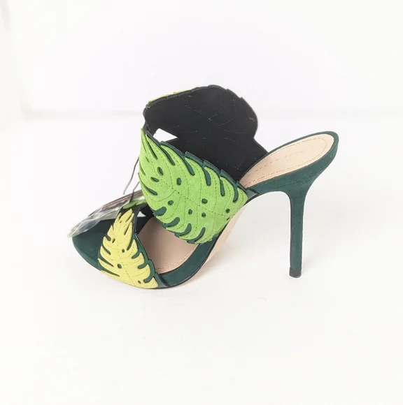 NWT Zara Suede Tropical Heels - Picture 12 of 16